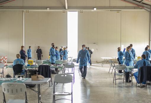 Vacunación en la Base Naval de Rota.