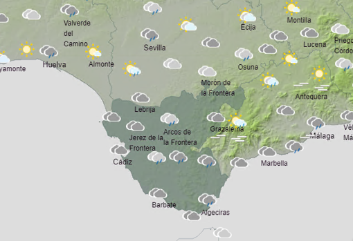 Mapa de AEMET para el sábado.