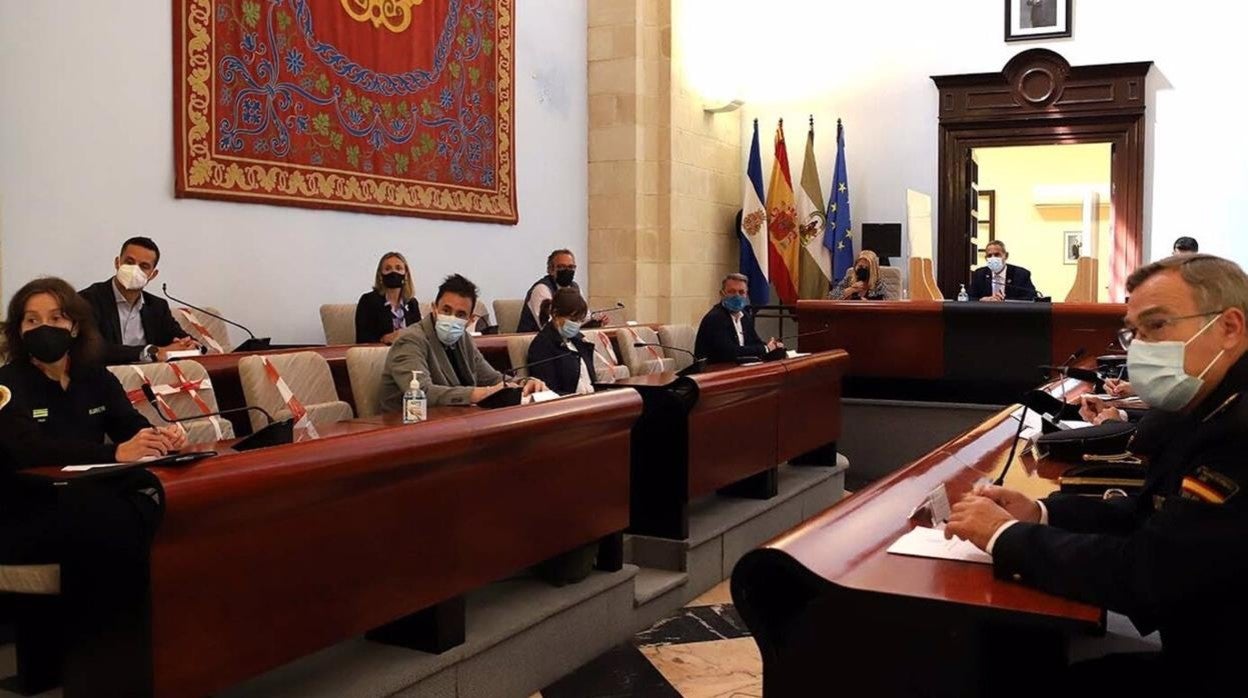 Junta Local de Seguridad en el Ayuntamiento de Jerez.