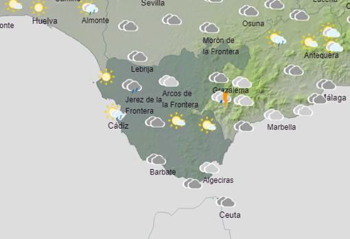 Mapa de la predición del domingo.