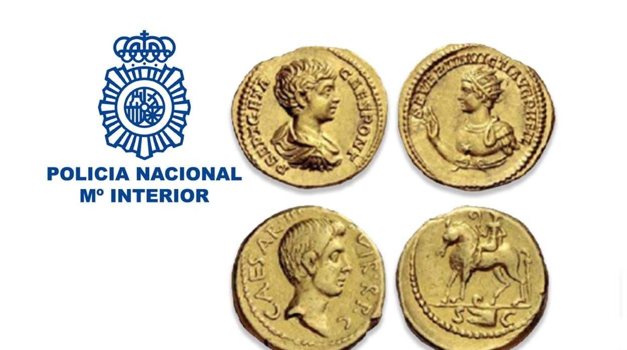 La Policía recupera tres monedas del Imperio Romano de gran valor histórico y económico