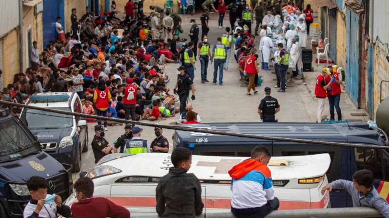 Menores en Ceuta tras el pasado incidente diplomático entre España y Marruecos.