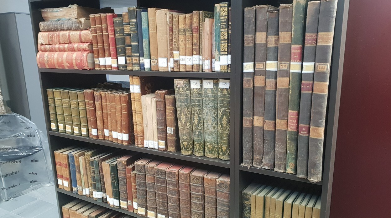 Libros en la restaurada Biblioteca Lobo de San Fernando