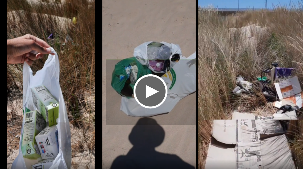 Imágenes de basura en la playa de la Cortadura