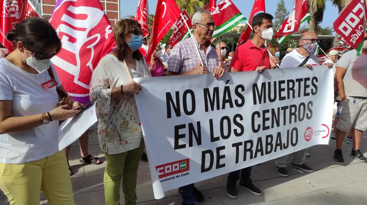 Manifestación en Cádiz contra la siniestralidad laboral