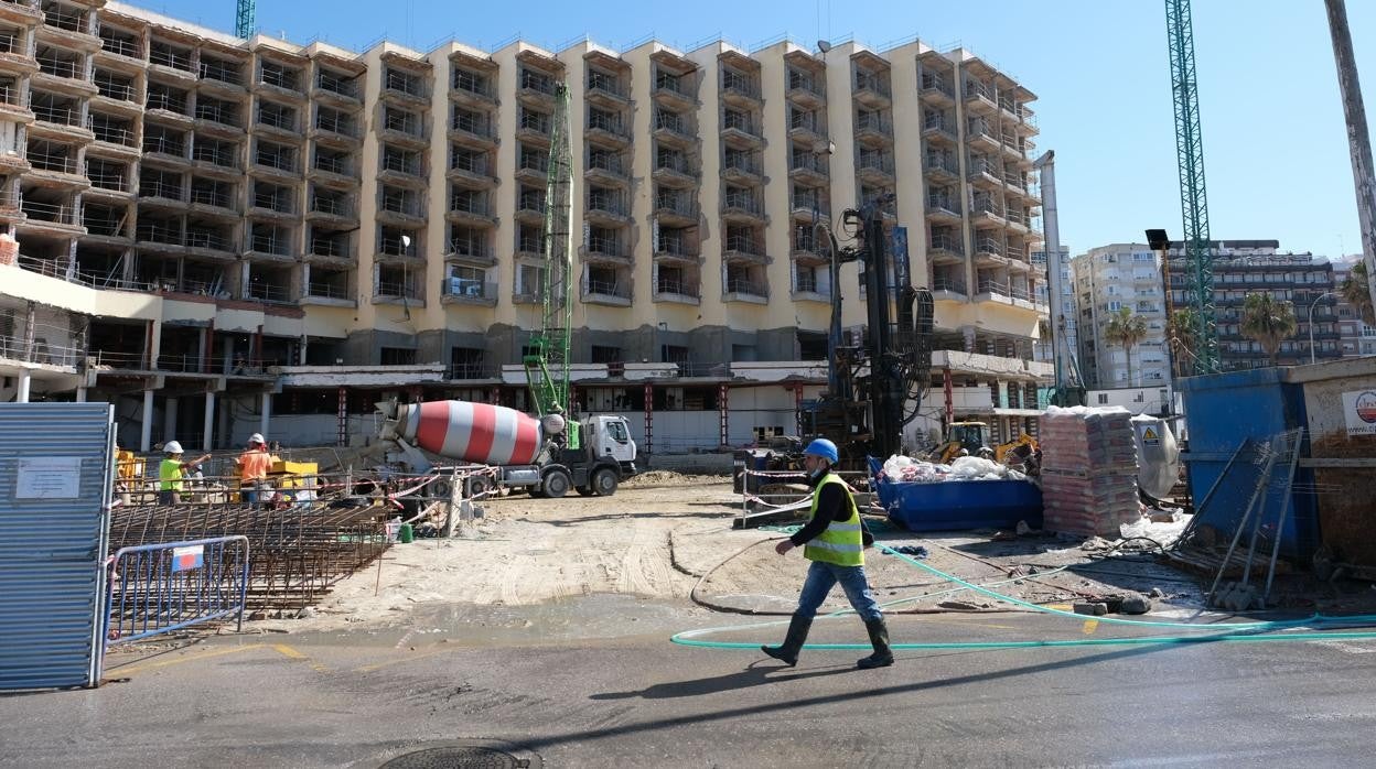 Obras del hotel de Tiempo Libre, en una imagen de archivo.