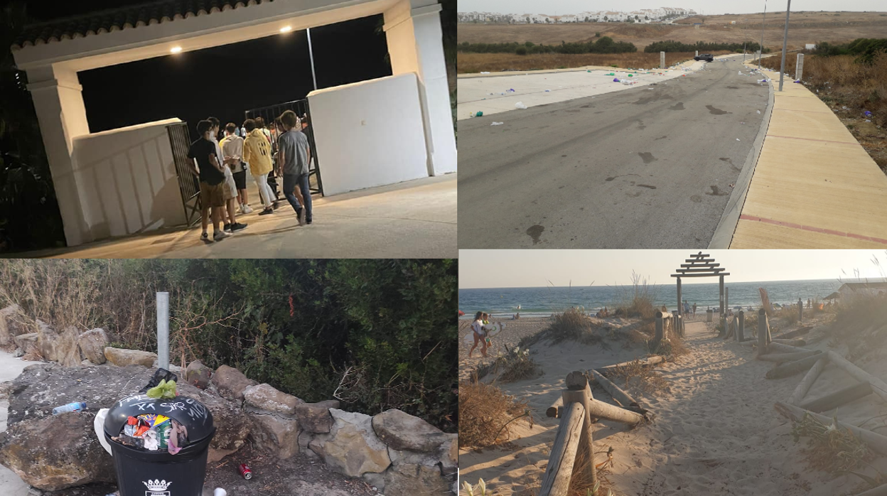 Botellones, destrozos en las pasarelas de las playas y falta de limpieza en zonas de Atlanterra: «Entran en nuestra urbanización a bañarse»