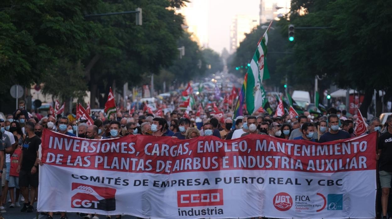 Imagen de una manifestación contra el cierre de Airbus.