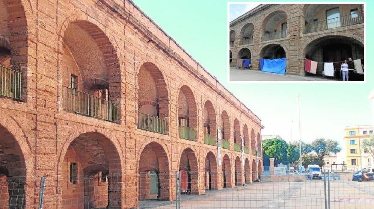 Las bóvedas de las Puertas de Tierra, tras el desalojo de las personas sin hogar.