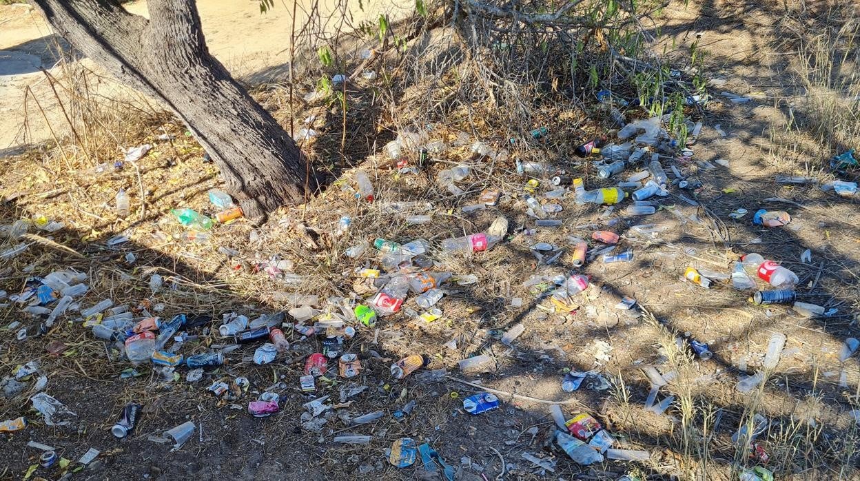 Restos de los botellones en Torre Alta