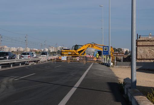 Las obras en la calzada.