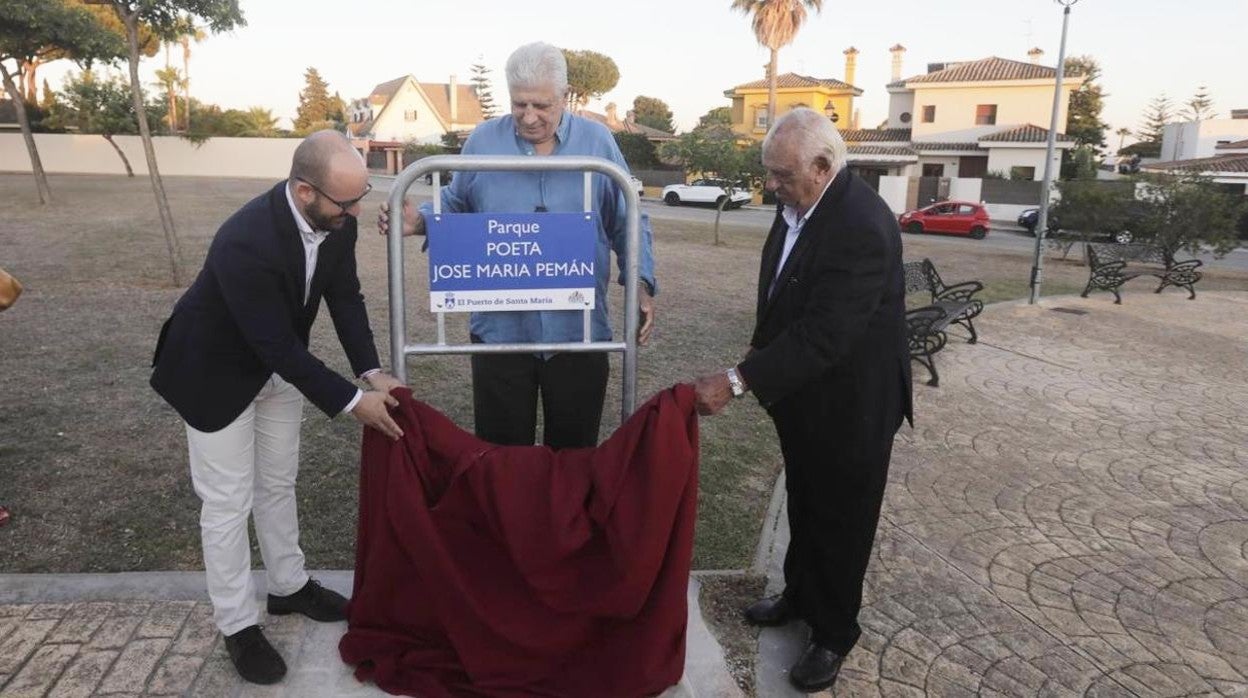 Inauguración del parque Poeta José María Pemán en El Puerto