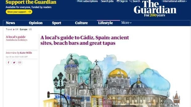 El periódico británico 'The Guardian' se rinde una vez más a los encantos de Cádiz