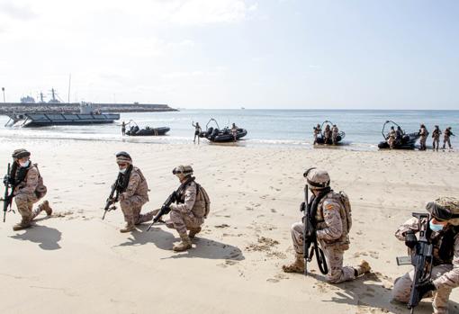 Infantes de Marina en un adiestramiento.