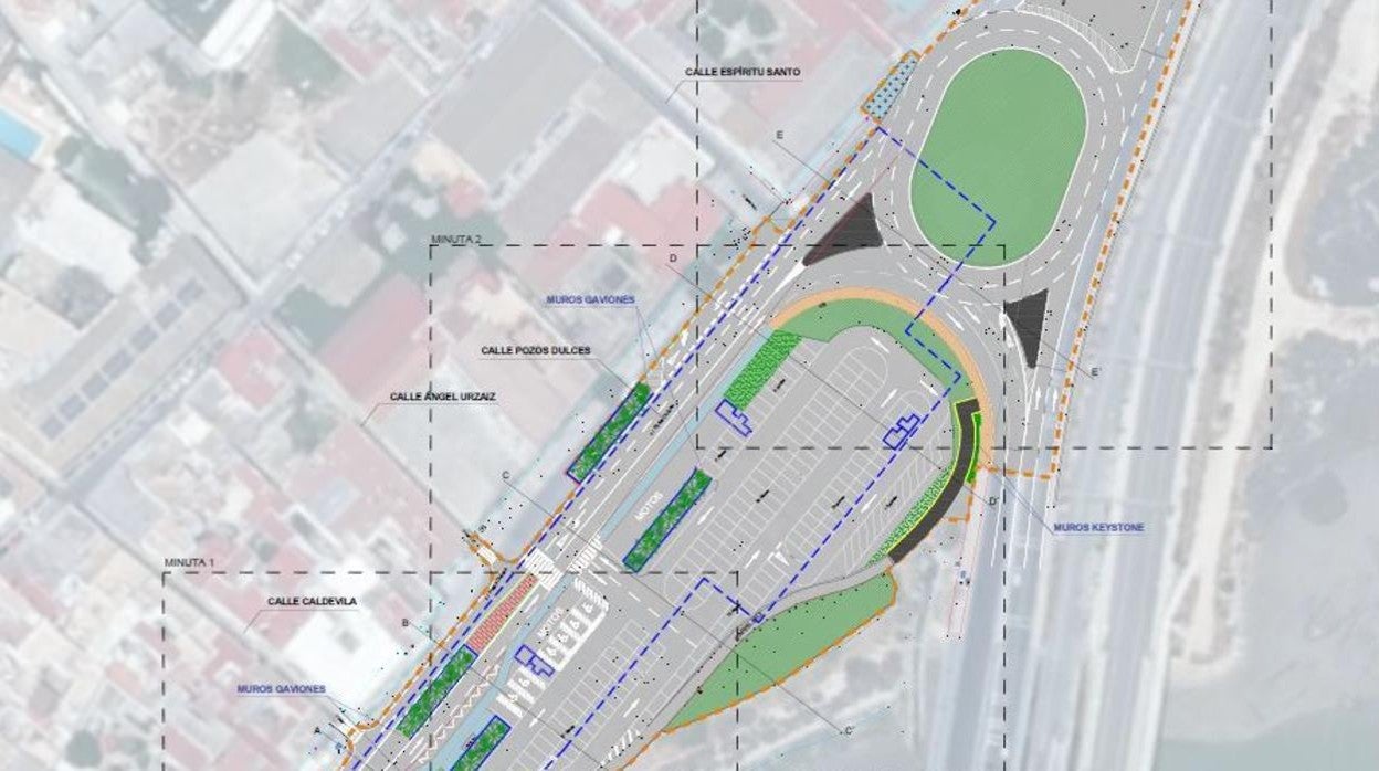 Plano del proyecto de la cubierta de Pozos Dulces.