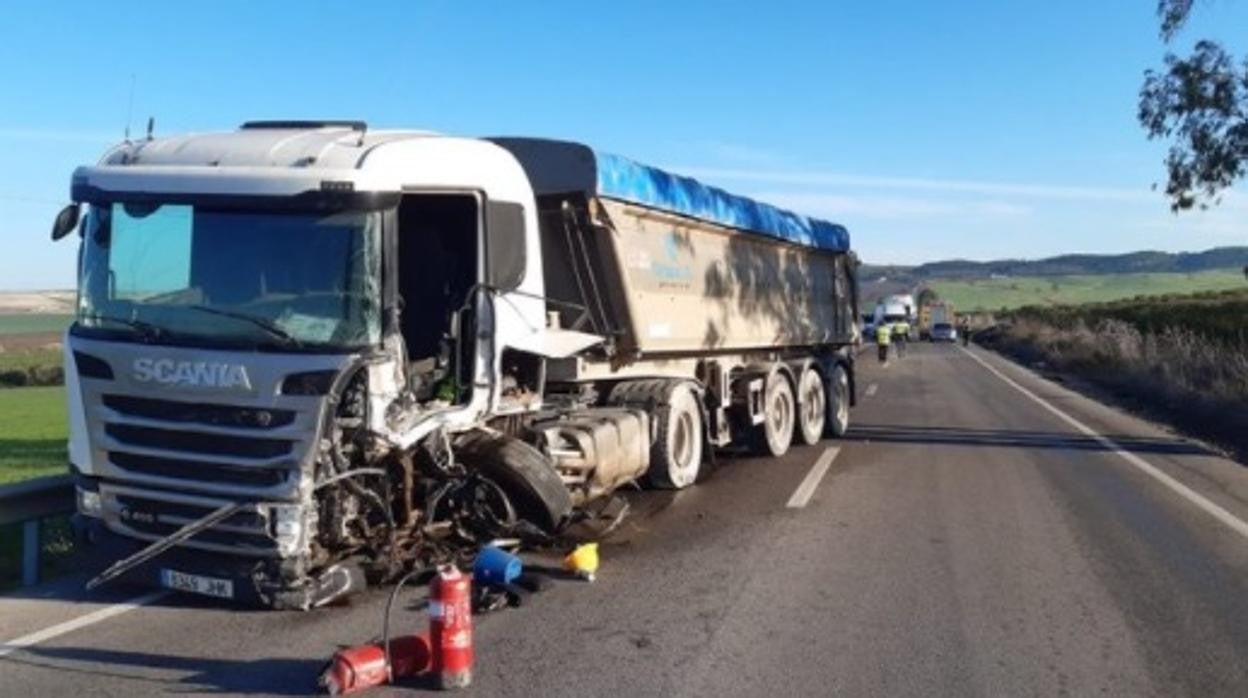 Imagen del camión implicado en el accidente