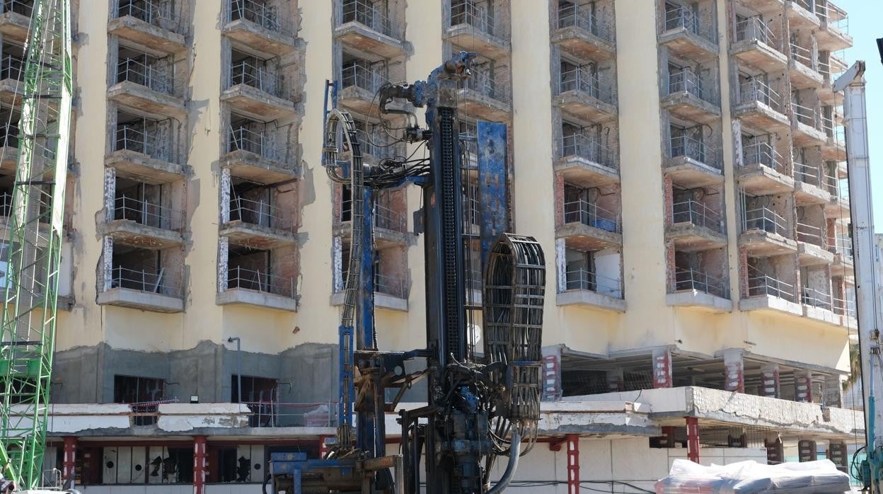 Imagen de la obra de la Residencia Tiempo Libre, que se convertirá en un hotel de cuatro estrellas