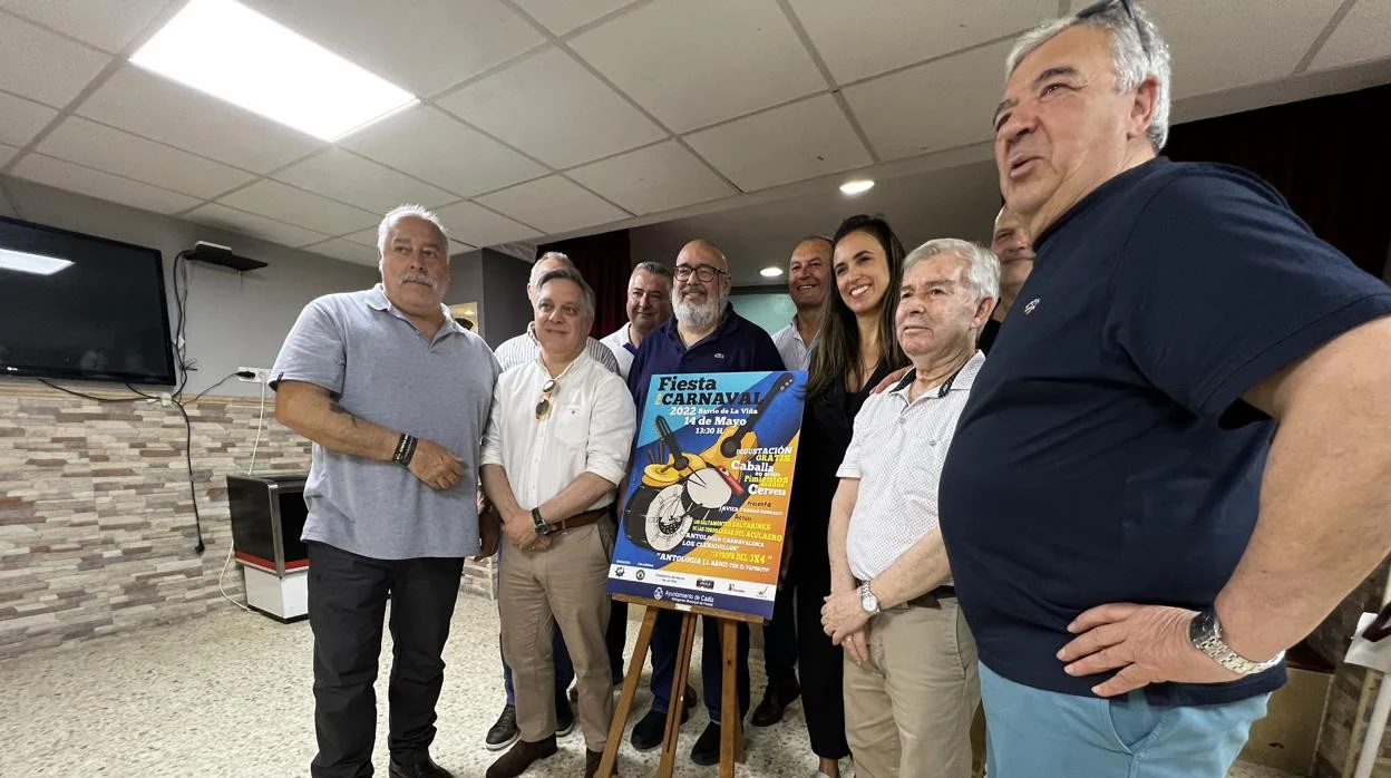 Cartel anunciador de la degustación de caballas y pimientos del Carnaval de Cádiz 2022.