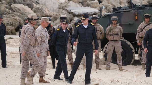 El Rey asiste en Cádiz a las mayores maniobras militares de la Armada