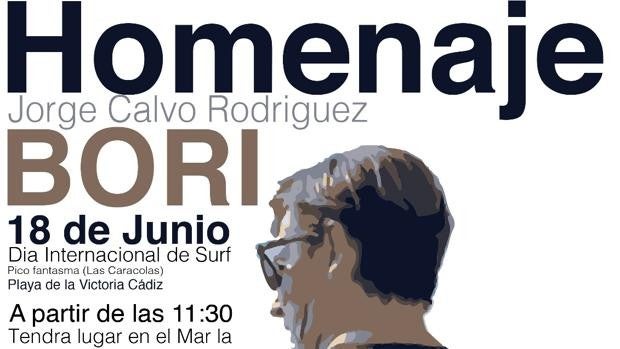 Homenaje en la playa Victoria al surfero 'Bori'