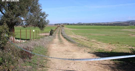 Camino donde se encontró el cadáver de la víctima.