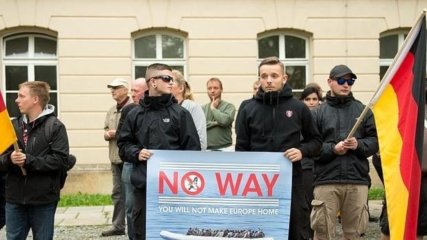 Miembros del partido ultraderechista en una manifestación