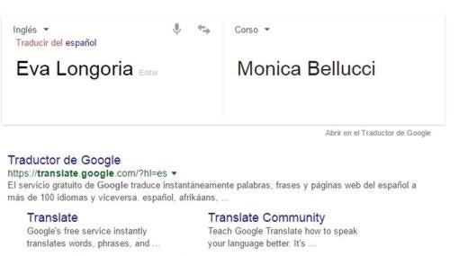 Google Translate no tiene claro quién es Eva Longoria