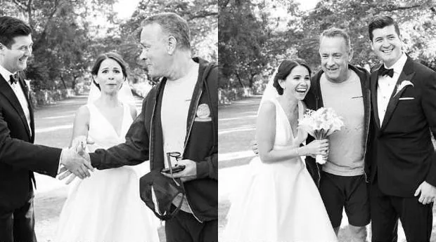Tom Hanks se cuela en las fotos de boda de dos prometidos