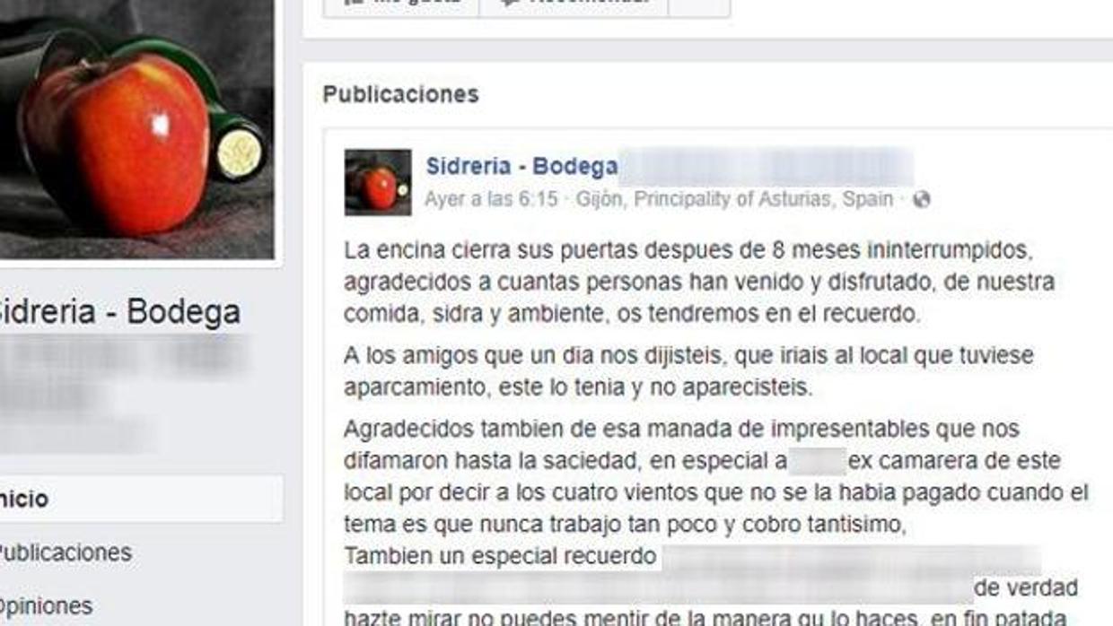 El polémico adiós de una sidrería asturiana: «Manada de impresentables»