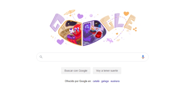 Google le dedica un «doodle» al día de San Valentín