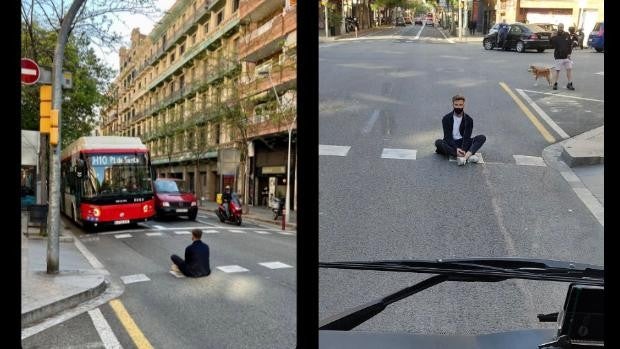 Una sentada, un autobús y un perro en Barcelona: la casualidad que se ha hecho viral