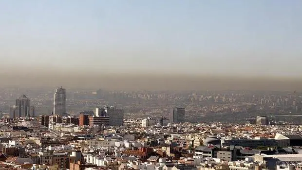Contaminacion en el cielo de Madrid