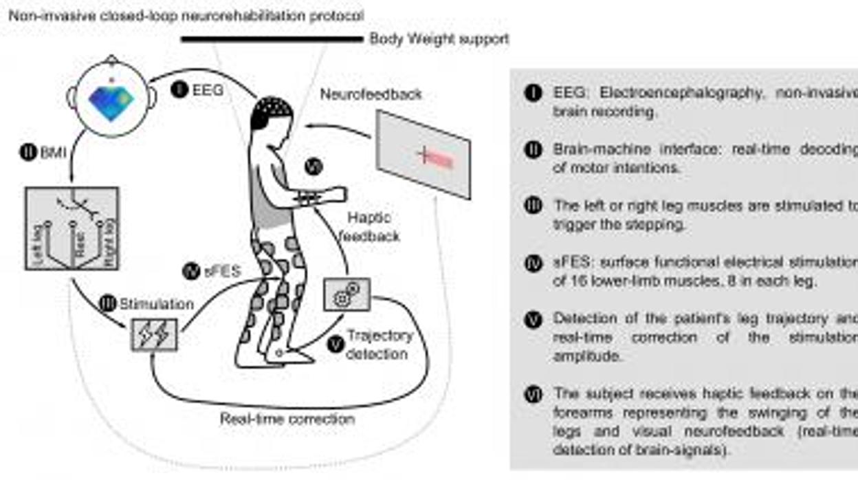 El protocolo de neurorrehabilitación no invasivo con el que dos parepléjicos han conseguido andar