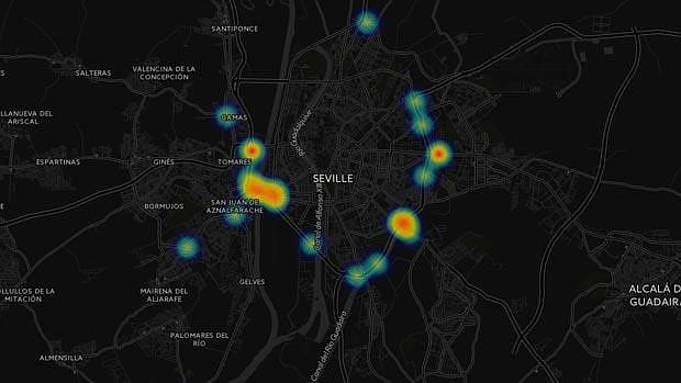 Los puntos calientes de los accidentes de tráfico en Sevilla se concentran en la SE-30