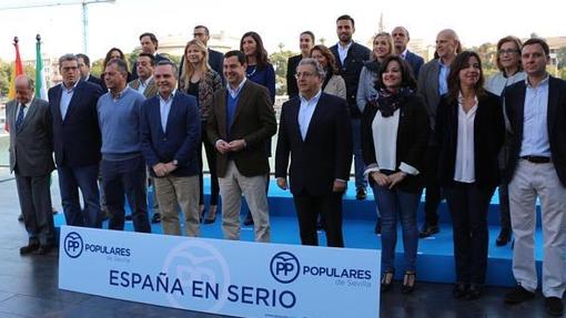 Los candidatos del Partido Popular por Sevilla, en su presentación