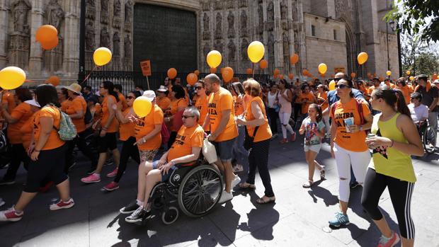 Manifestación este sábado en Sevilla de personas afectadas de ELA llegadas de toda España