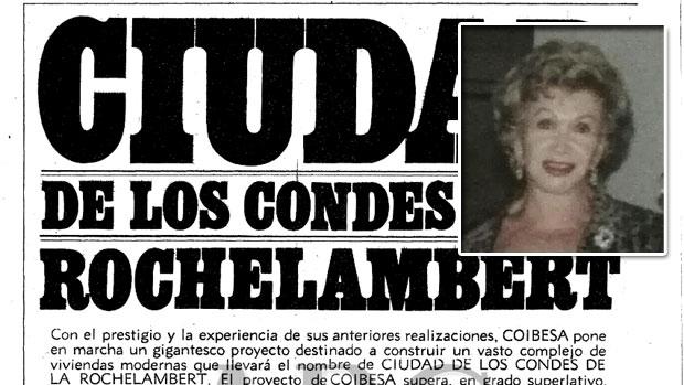 Fallece la condesa que da nombre a la barriada de  Rochelambert