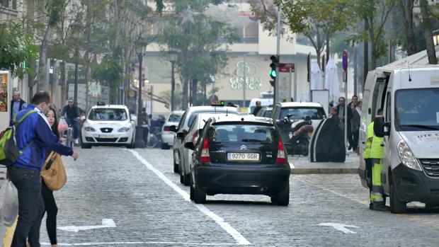 Tráfico en Sevilla durante las navidades del pasado año