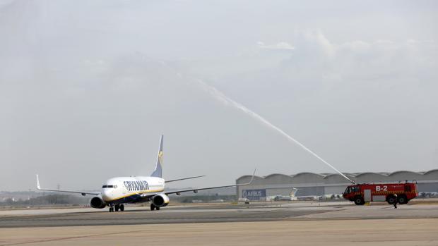 Recibimiento en San Pablo al vuelo inaugural a Berlín de Ryanair