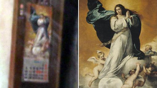 Detalle de la puerta izquierda del armario de la «Inmaculada "La Colosal"», de Bartolomé Esteban Murillo