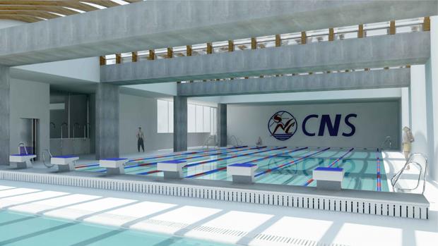 Recreación virtual de la piscina de 25 metros de longitud que tendrá en la terraza en nuevo Club Natación