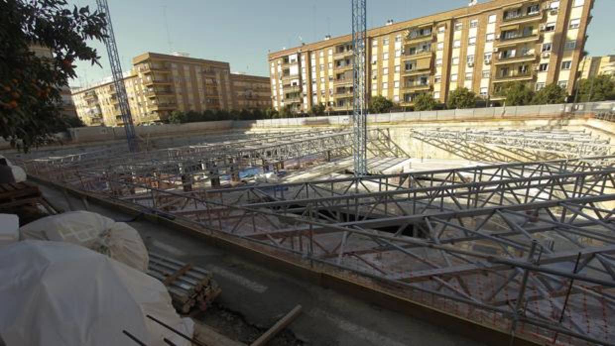 Obras de Resipark en la plaza Rafael Salgado, en Bami