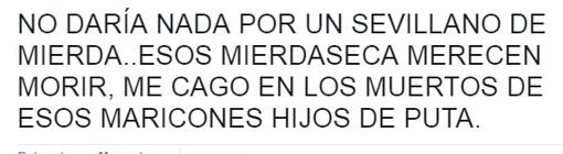 El mensaje en las redes sociales en que se arremete contra el niño sevillano