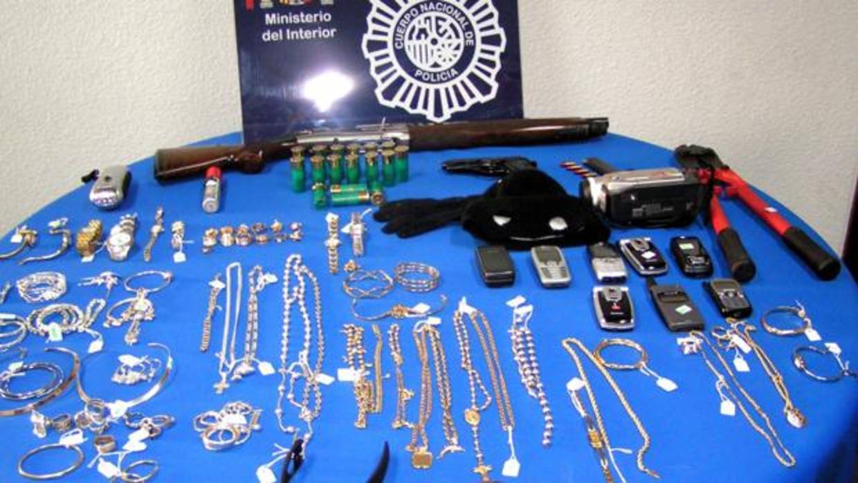 Material incautado por la Policía Nacional en otra operación contra el robo de viviendas