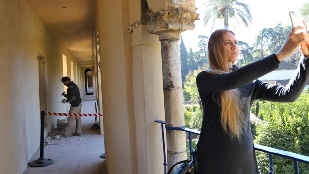 Se desprende un trozo de la Galería del Grutesco del estanque de Mercurio del Alcázar de Sevilla