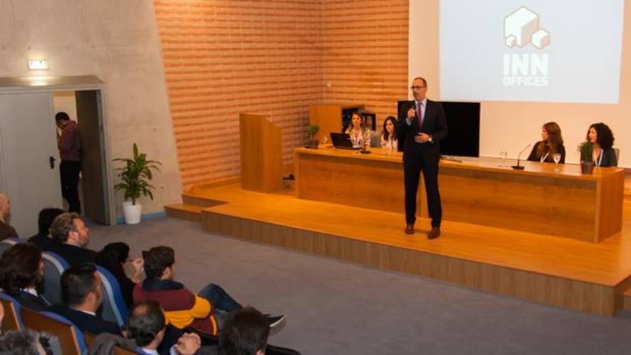 El Consejero Delegado de Inn Offices, Miguel Ángel Cortés, este jueves durante la inauguración