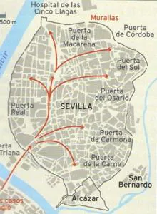 Avance de la peste en los barrios de Sevilla durante el brote de 1649