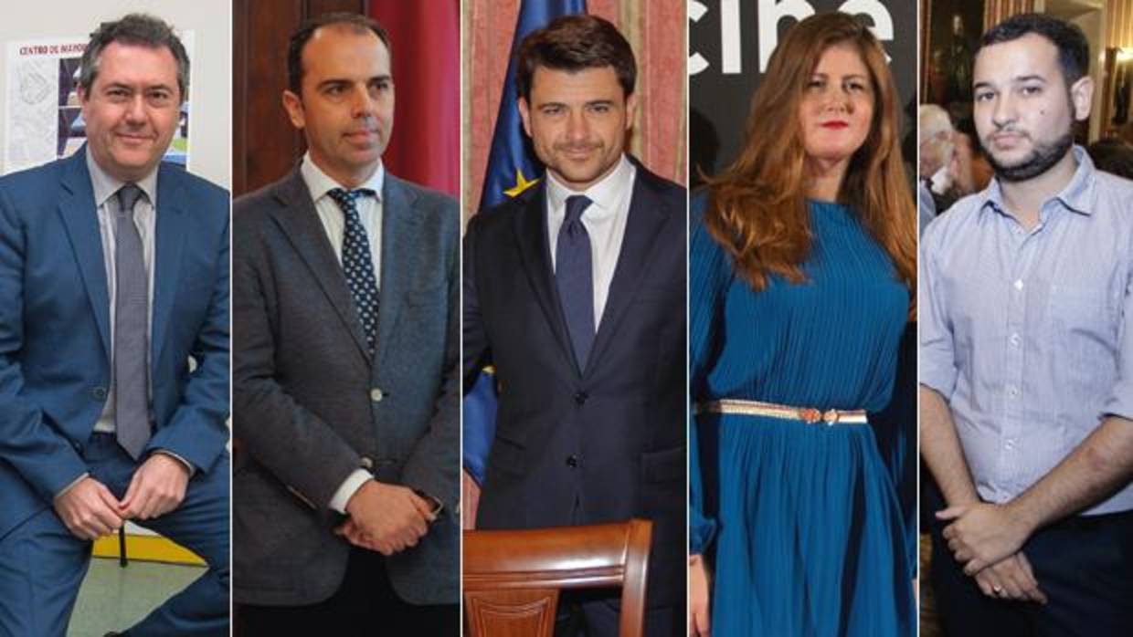 Juan Espadas, Javier Millán, Beltrán Pérez, Susana Serrano y Daniel González Rojas