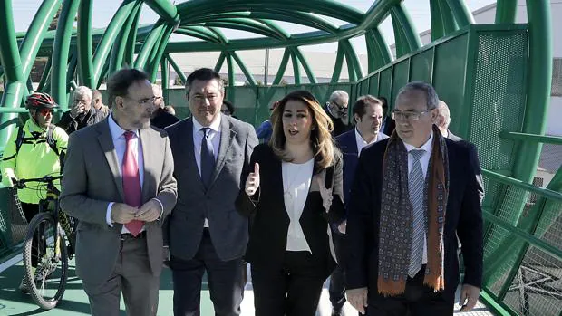 La pasarela ciclopeatonal que unirá San Juan de Aznalfarache con Sevilla es una realidad