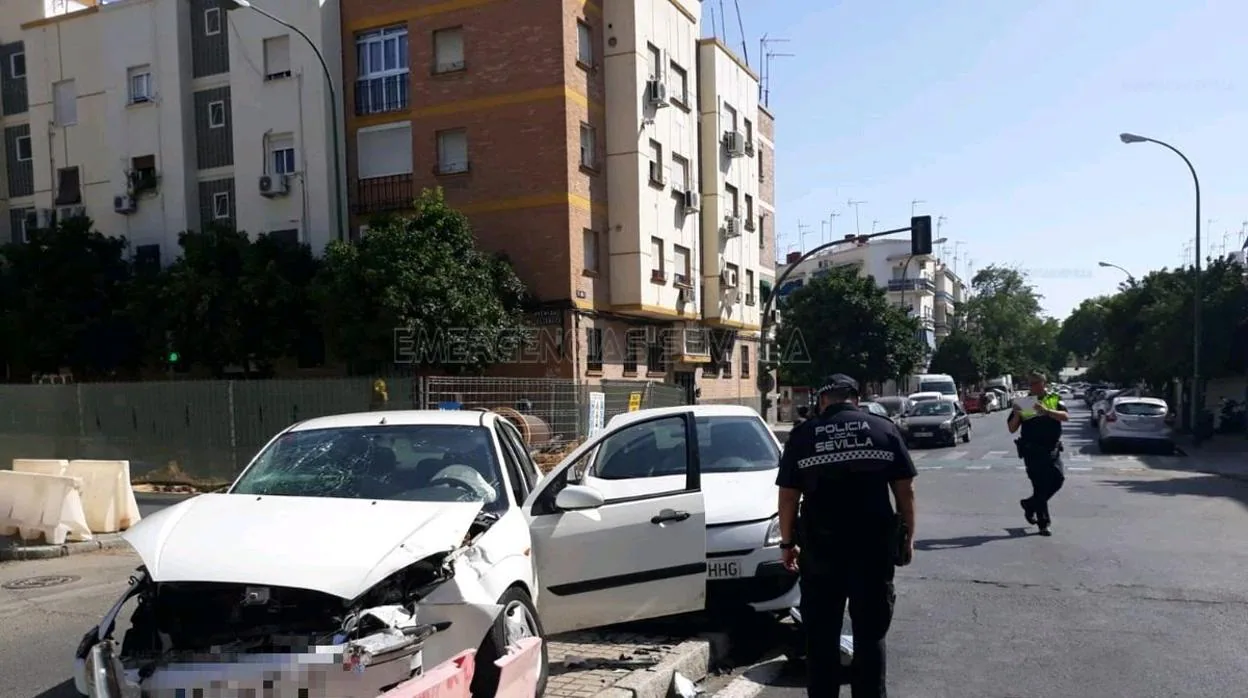 Coches implicados en el accidente de la avenida El Greco